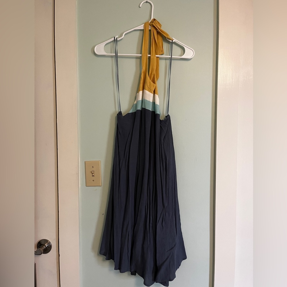 Colorblock Halter Dress
